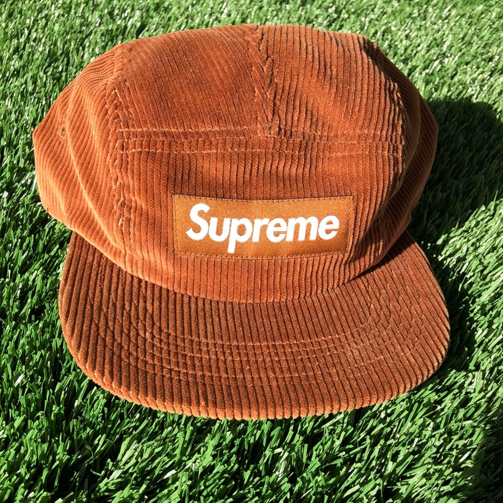 Supreme corduroy logo hat